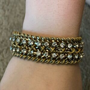 Gold and diamond chunky bracelet